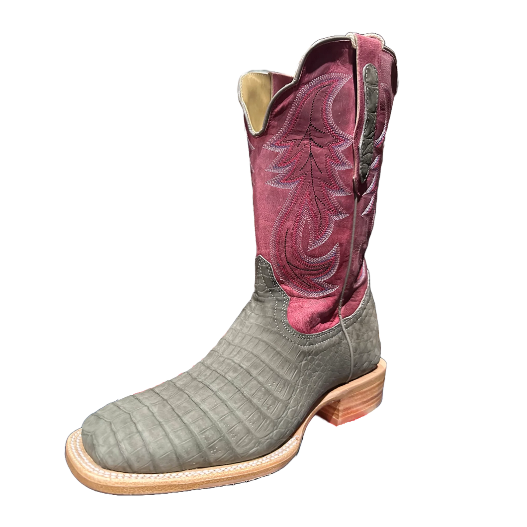 R.Watson Nubuck Charcoal Caiman Men's Boot
