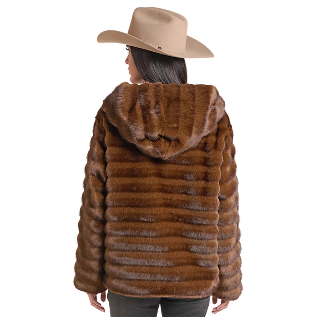 Panhandle Panelled Faux Fur Ladies' Coat