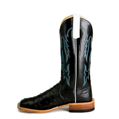 Anderson Bean Black Full Quill Ostrich Men's Boot