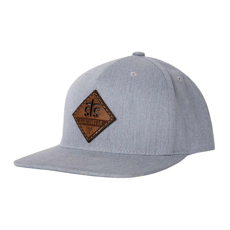 STS Grey Lasered Diamond Leather Patch Cap