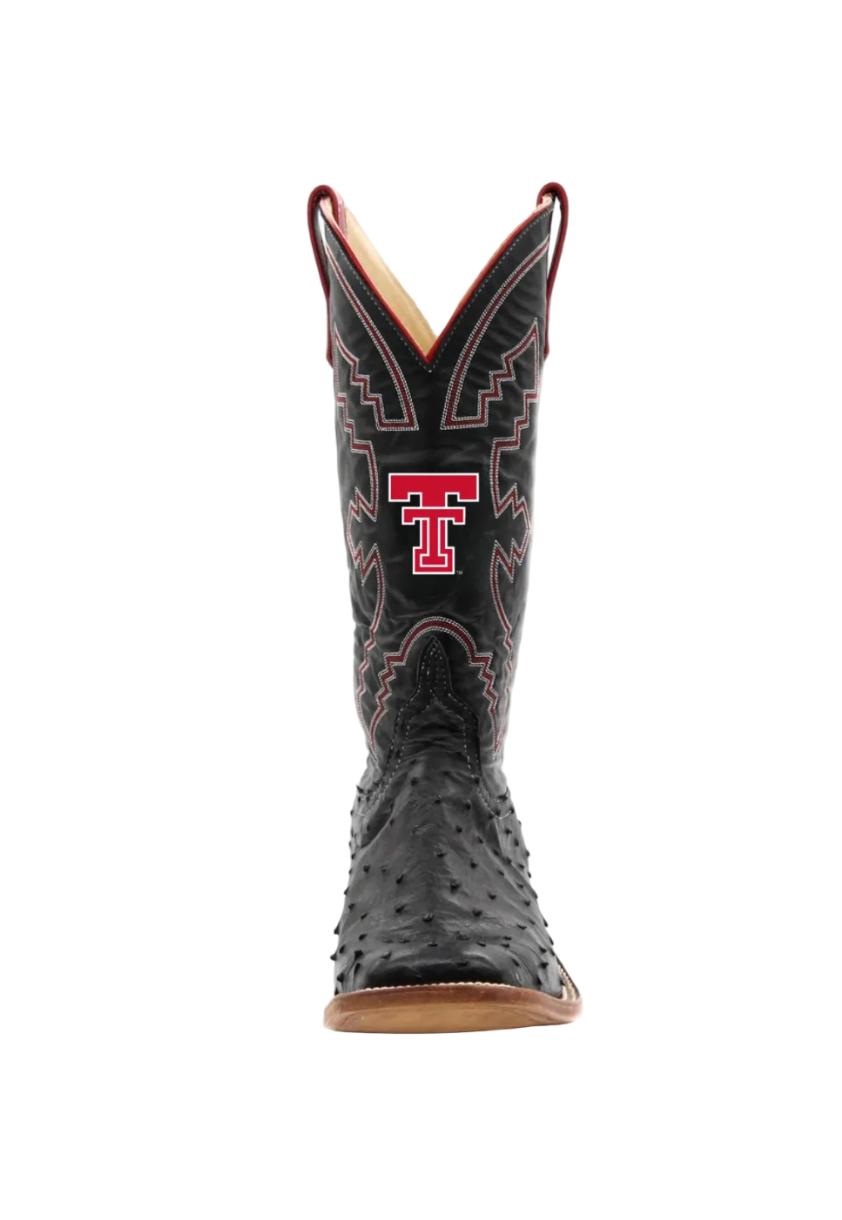 Anderson Bean Texas Tech Exclusive Black Full Quill Ostrich Boot