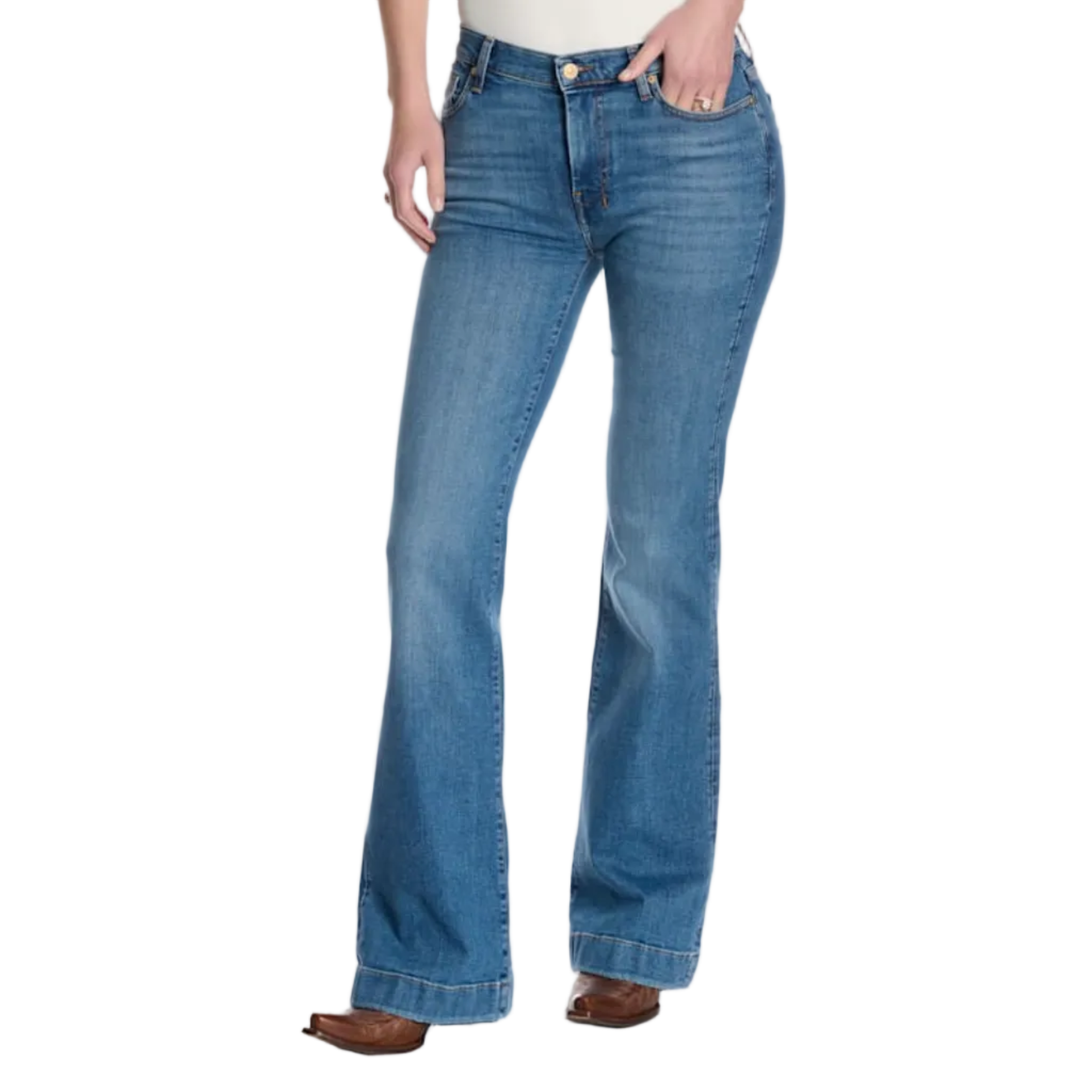 7 For All Mankind Women's Dojo Medium Wash Bootcut 36" Jeans
