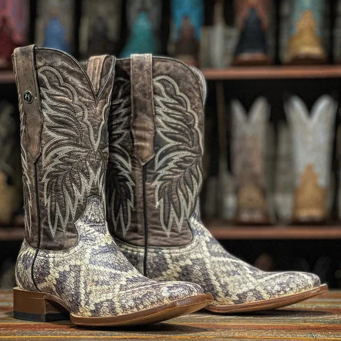 MEN S TANNER MARK RATTLE SNAKE PRINT BOOTS Dollar Western Wear