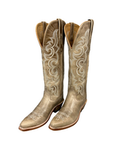 Load image into Gallery viewer, Old West Cactus Ivory Tall Snip Toe Ladies&#39; Boot
