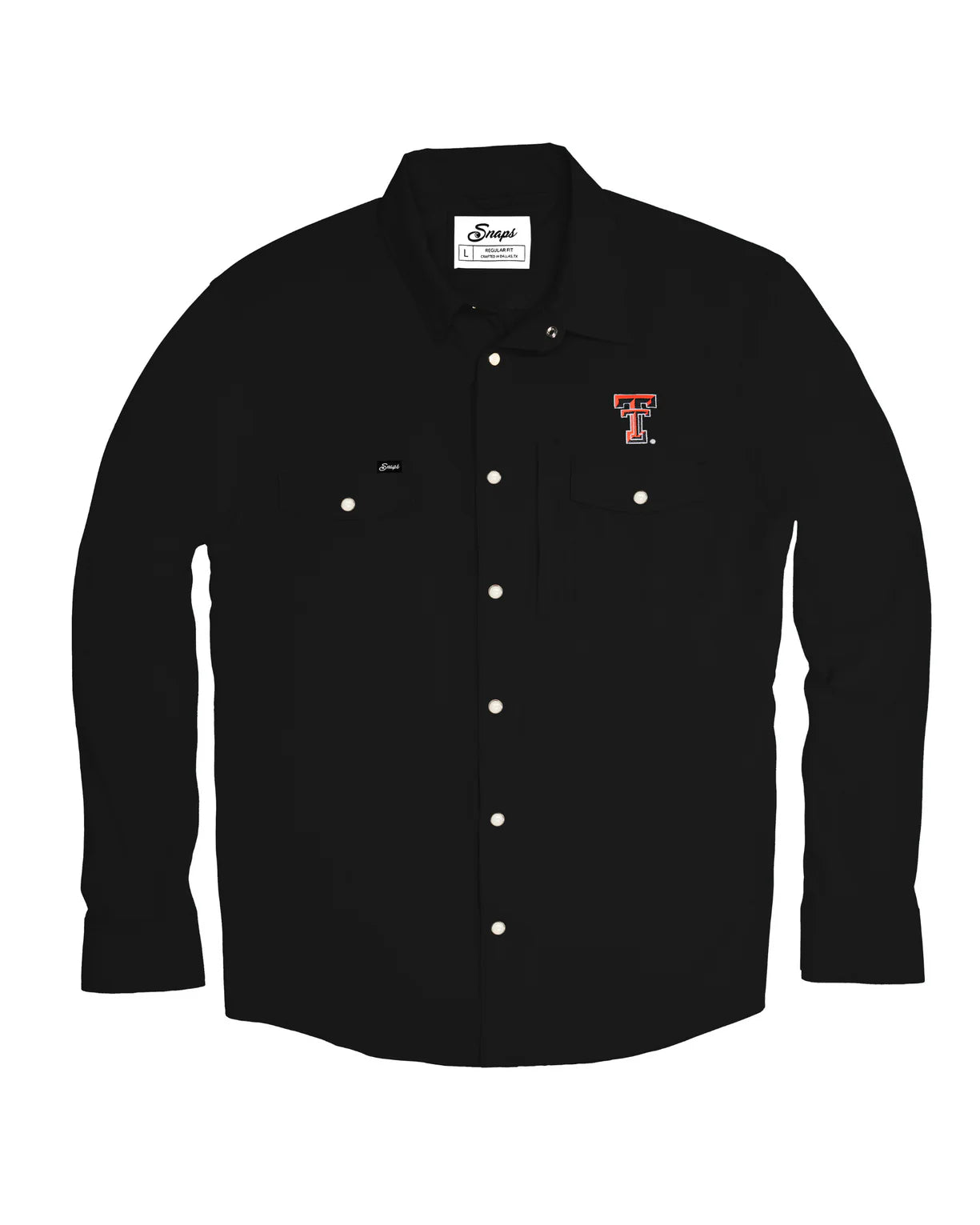 Snaps TTU Men's Long Sleeve Pearl Snap Shirt Black / S