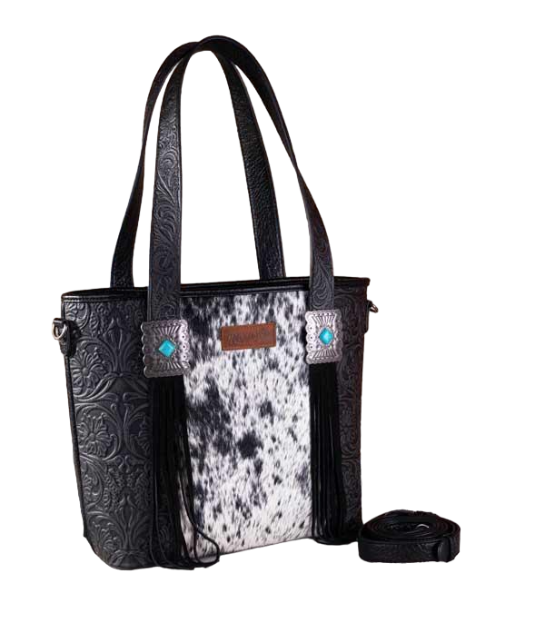 Wrangler Concealed Carry Hair On Tote in Black - Montana West