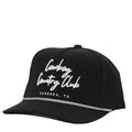 Cowboy Country Club Black Cursive Rope Cap