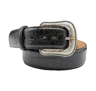 Stetson Black Crocodile Embossed Men's Belt