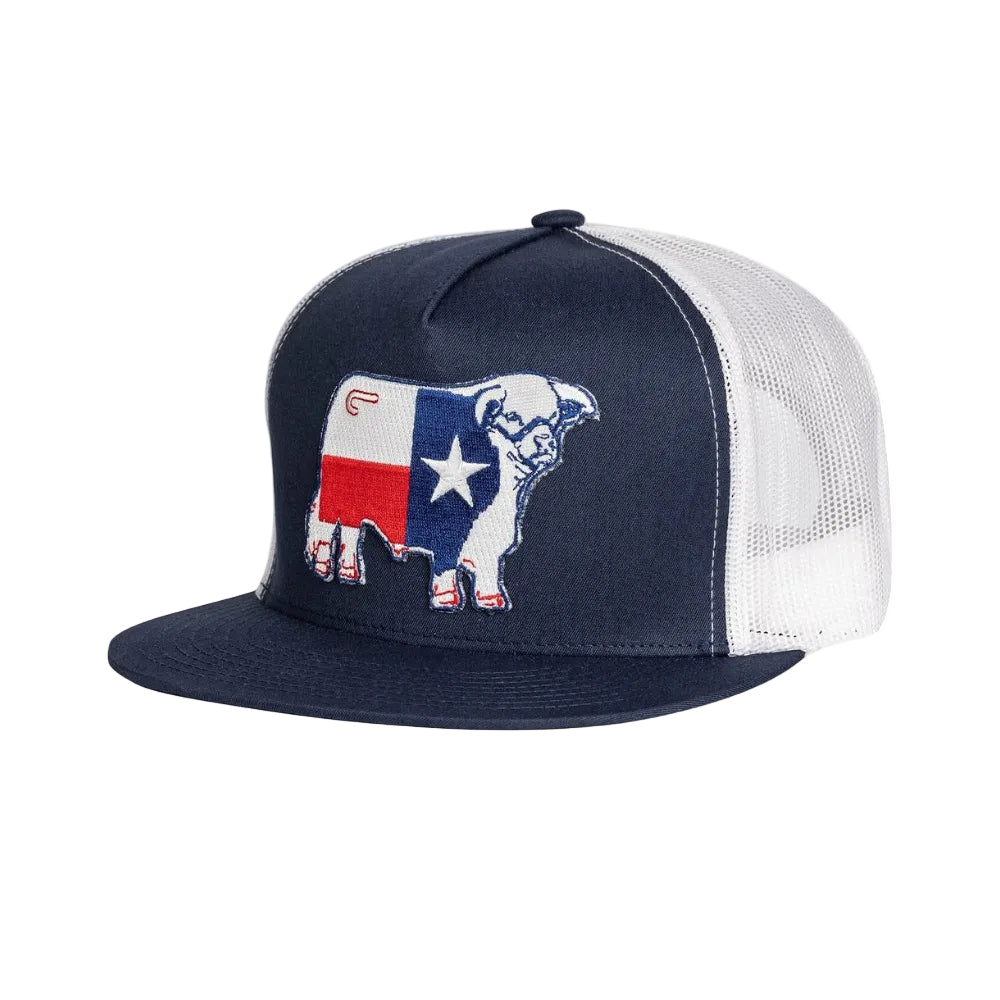 Lazy J Ranch Wear Texas Flag Bull Cap