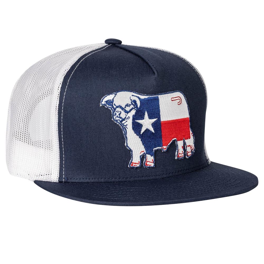 Lazy J Ranchwear Texas Flag Bull Cap