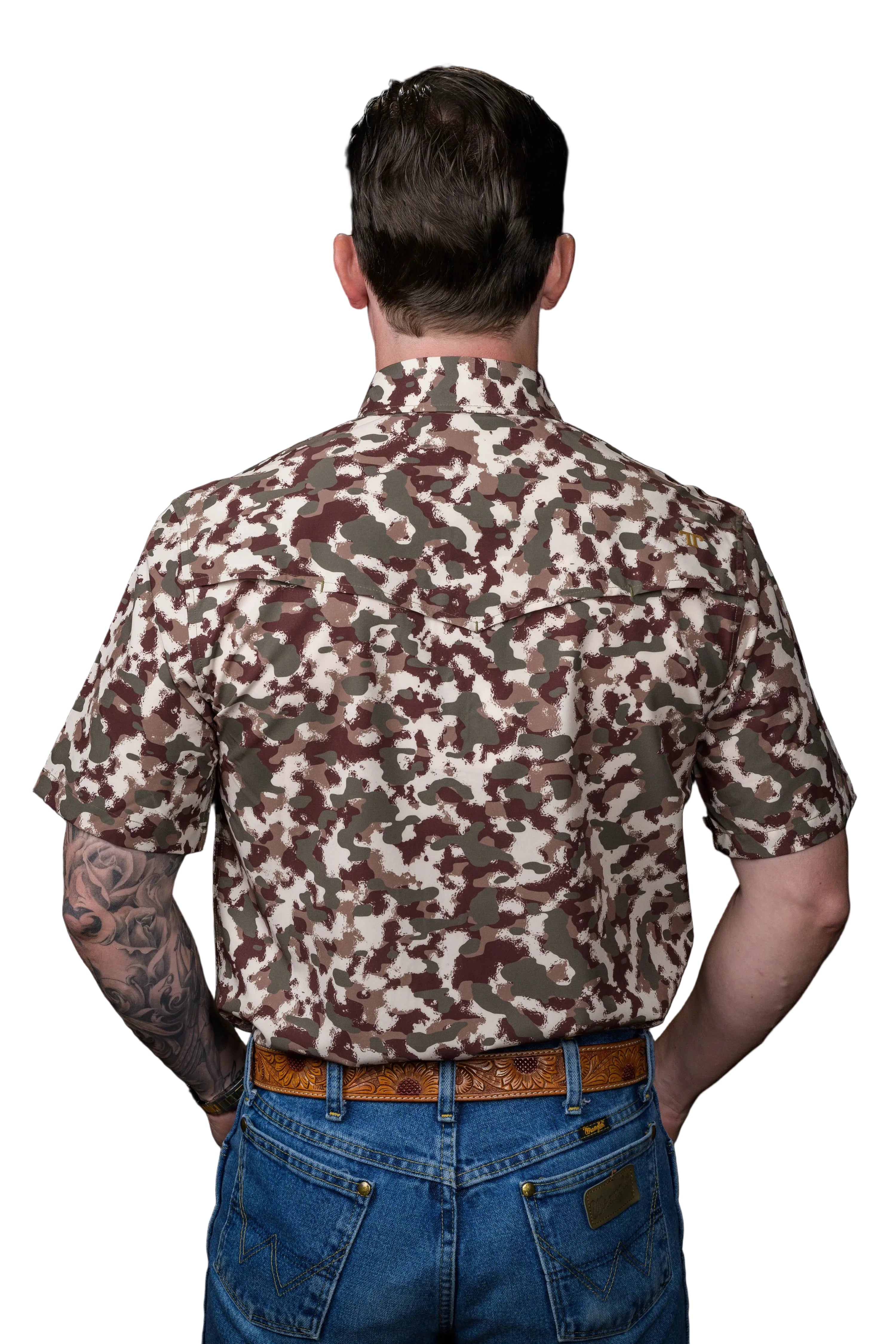 Ferrell Camo Lite Short Sleeve Men's Pearl Snap Shirt
