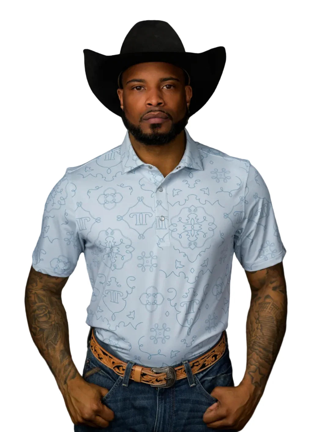 Ferrell "Carson" Short Sleeve Men's Pearl Snap Polo Shirt