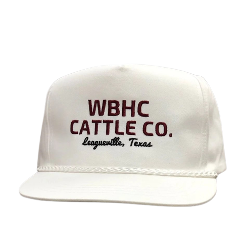 Whiskey Bent White Cattleman Rope Cap