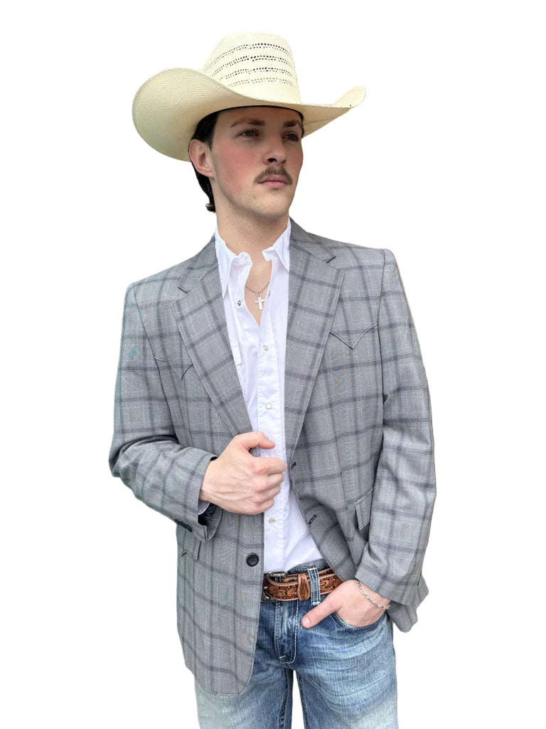 Sidran Gray Plaid Men's Sport Coat