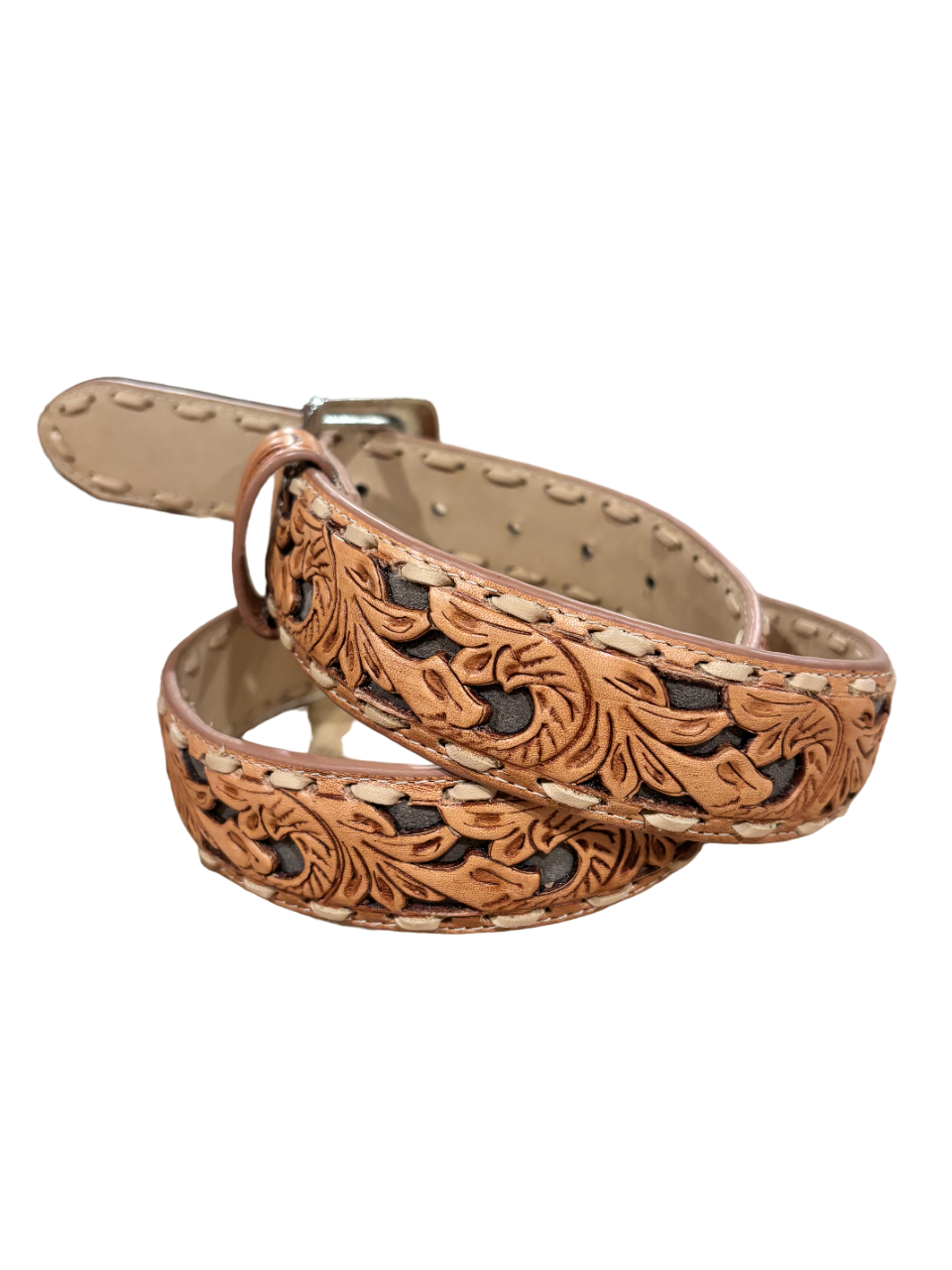 R. Watson Charcoal Suede Lace underlay with Natural Lacing Belt
