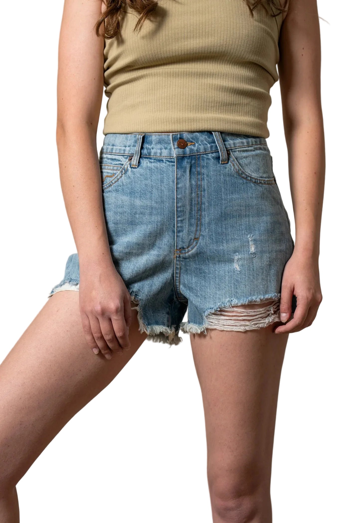 Kimes Ranch Ladies' Daisy Mid Wash Denim Shorts