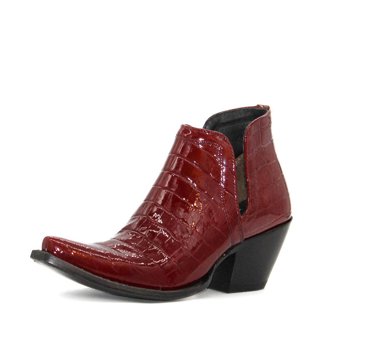 Ariat Ladies' Luxe Croc Printed Red Western Dixon Bootie