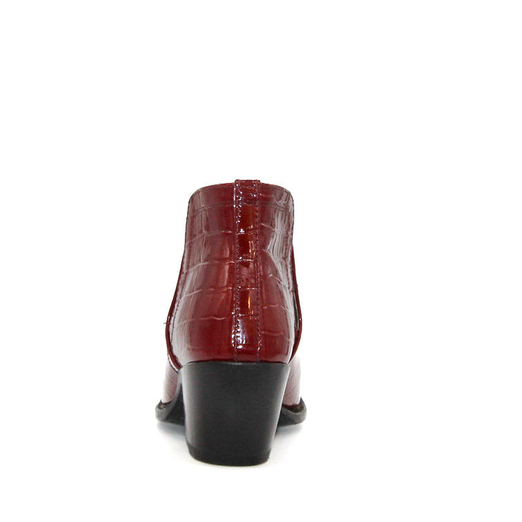 Ariat Ladies' Luxe Croc Printed Red Western Dixon Bootie