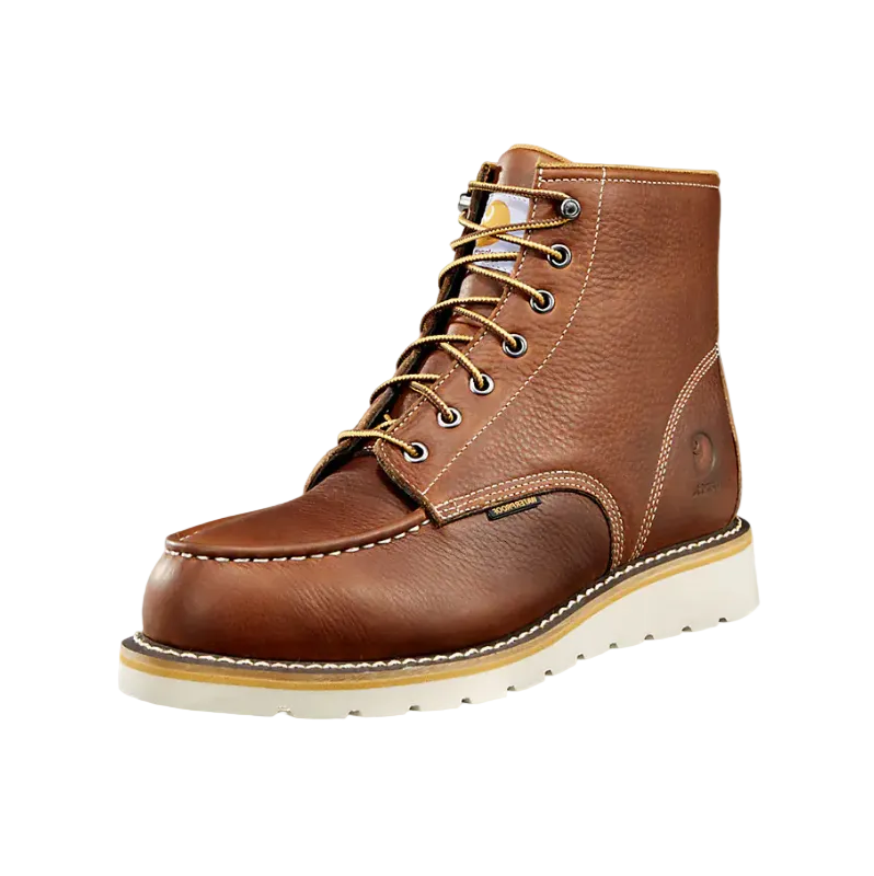 Carhartt Red Oil Tan 6" Lace Up Mock Toe Men's Work Boot