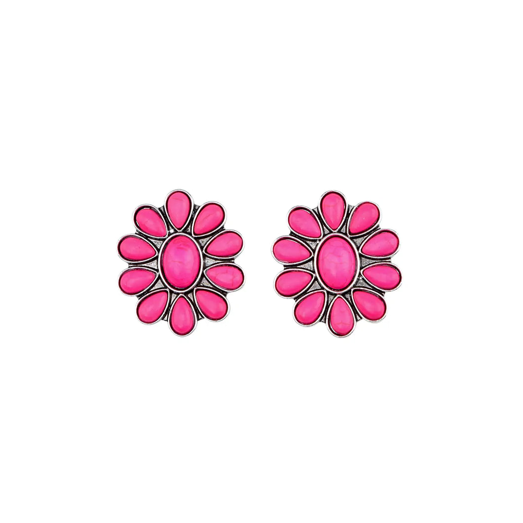 West & Co. Pink Flower Cluster Earrings