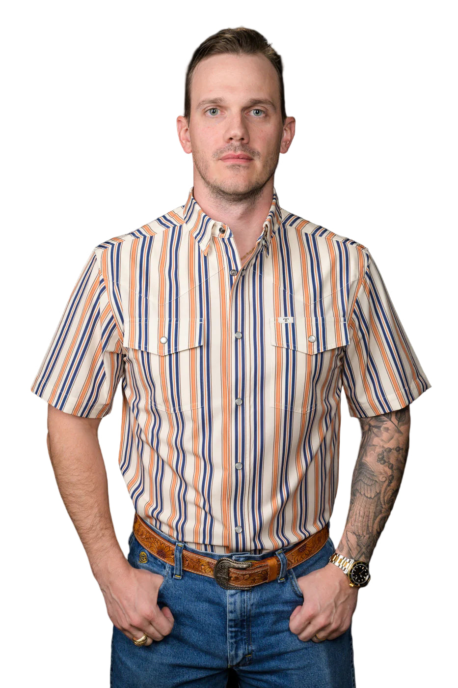 Ferrell "Jackson" Short Sleeve Men's Pearl Snap Shirt