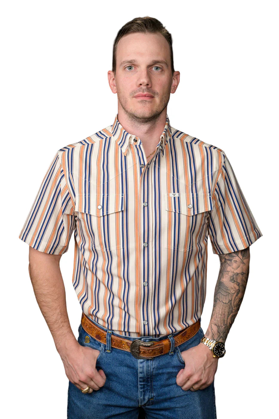 Ferrell "Jackson" Short Sleeve Men's Pearl Snap Shirt