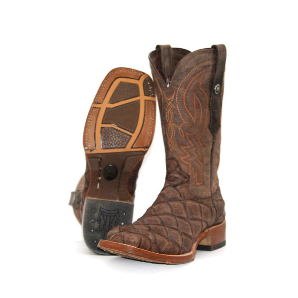 Tanner Mark Men's Nicotine Fish Print Boots