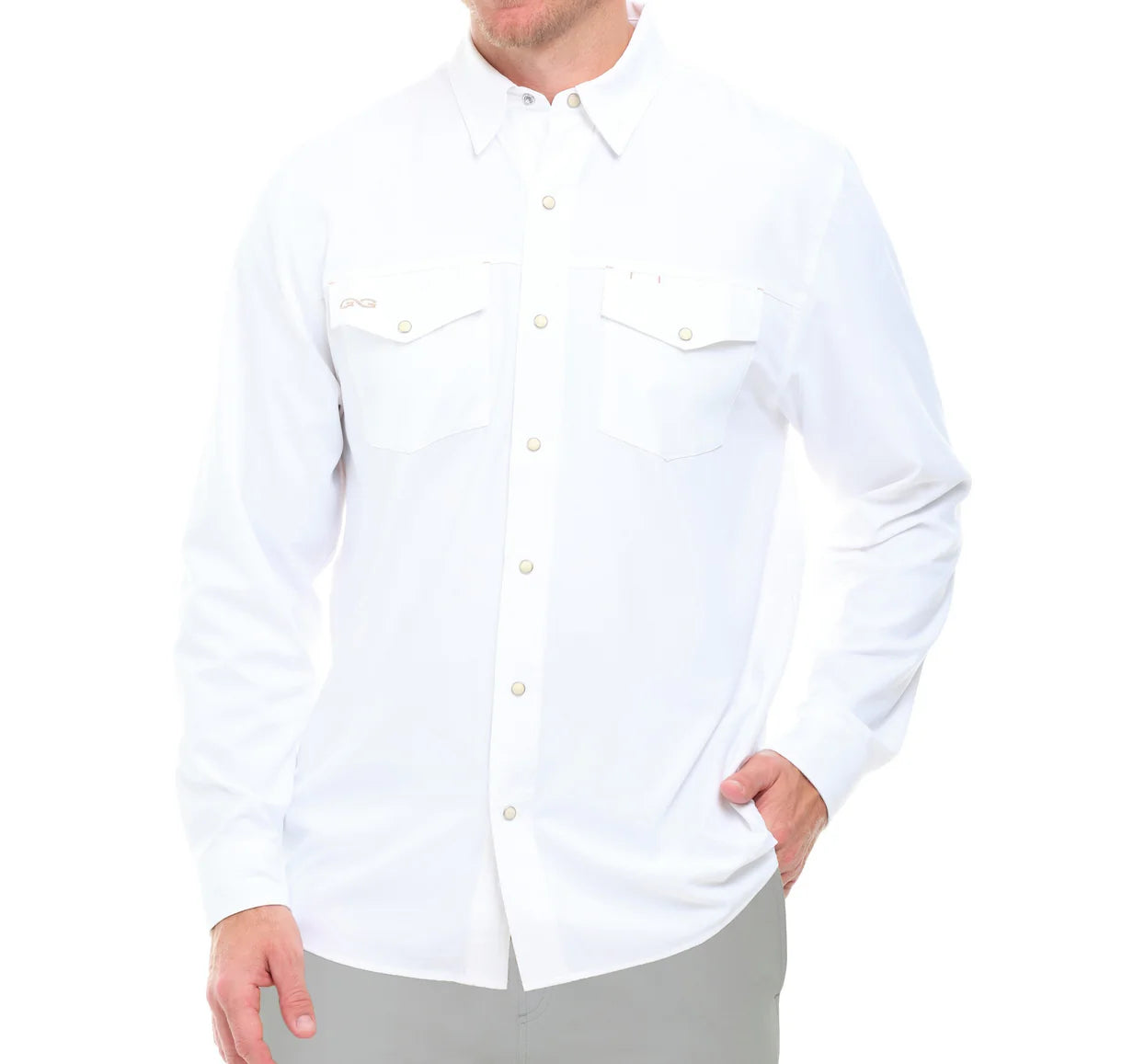 GameGuard White Men's Stockyard Long Sleeve Shirt