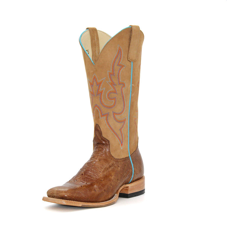 Horsepower Top Hand Glazed Brown Smooth Ostrich Men's Boot