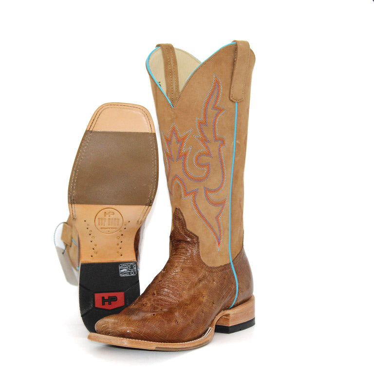 Horsepower Top Hand Glazed Brown Smooth Ostrich Men's Boot