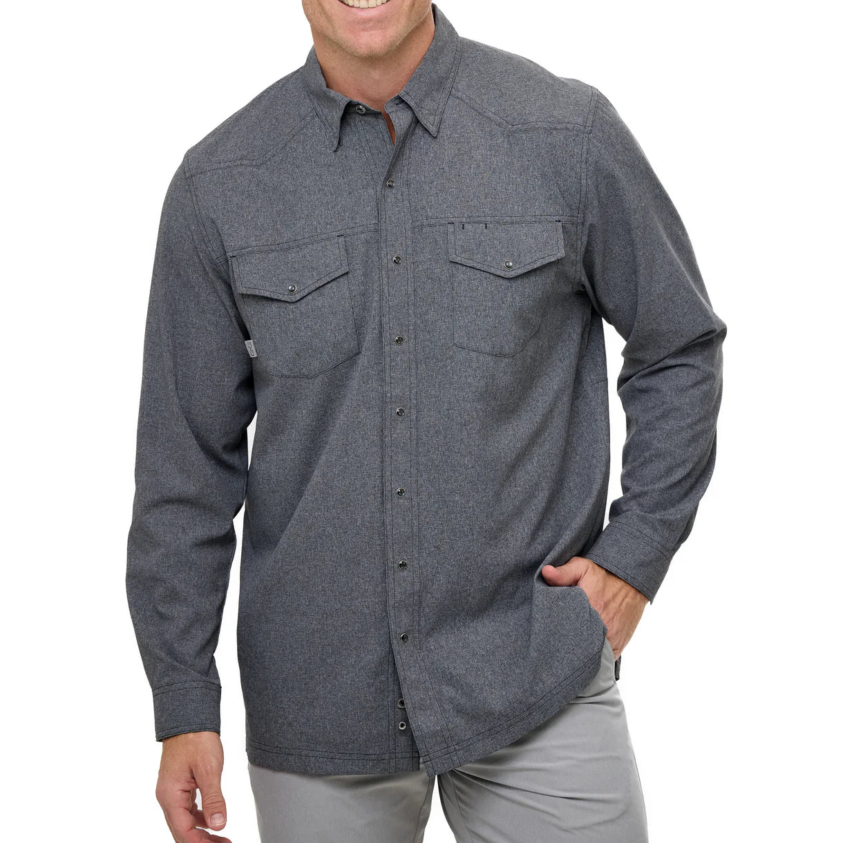 GameGuard Caviar Men's Pearl Snap Long Sleeve Shirt