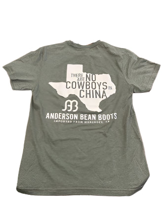 Anderson Bean No Cowboys in China T Shirt - Heather Military Green