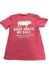Load image into Gallery viewer, Anderson Bean Good Boots No Bull T Shirt - Heather Cardinal
