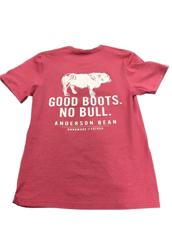 Anderson Bean Good Boots No Bull T Shirt - Heather Cardinal