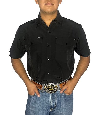 SanJac Midnight Coahuila Short Sleeve Pearl Snap Men's Shirt
