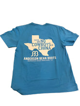 Load image into Gallery viewer, Anderson Bean No Cowboys in China T Shirt - Heather Saphire
