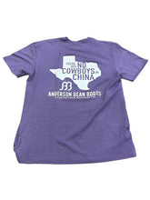 Load image into Gallery viewer, Anderson Bean No Cowboys in China T Shirt - Heather Purple
