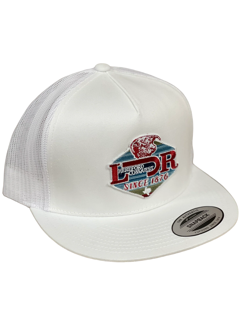 Lazy J Ranch Wear White & White Conquest Patch Cap