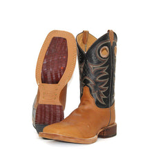 Load image into Gallery viewer, Justin Bent Rail Tobacco Cowhide Black Top Men&#39;s Boot
