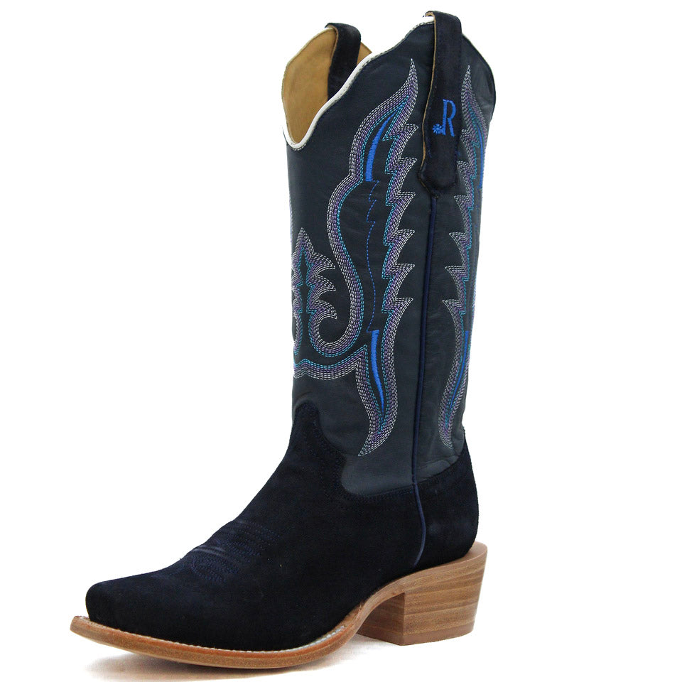 R. Watson Dark Blue Roughout Ladies' Boot