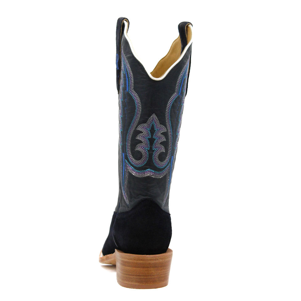R. Watson Dark Blue Roughout Ladies' Boot