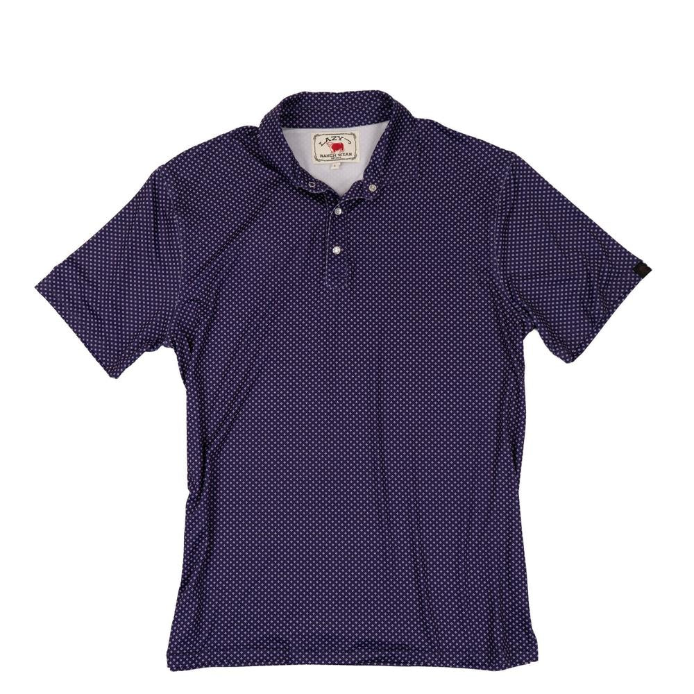Lazy J Men's Diamond Print Performance Polo Shirt