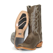 Load image into Gallery viewer, Justin Exclusive Olive Brown Cowhide Men's Boot
