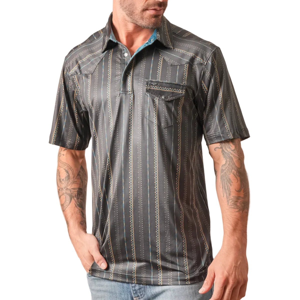 Kimes Ranch Men's Z-Stripe Polo Shirt
