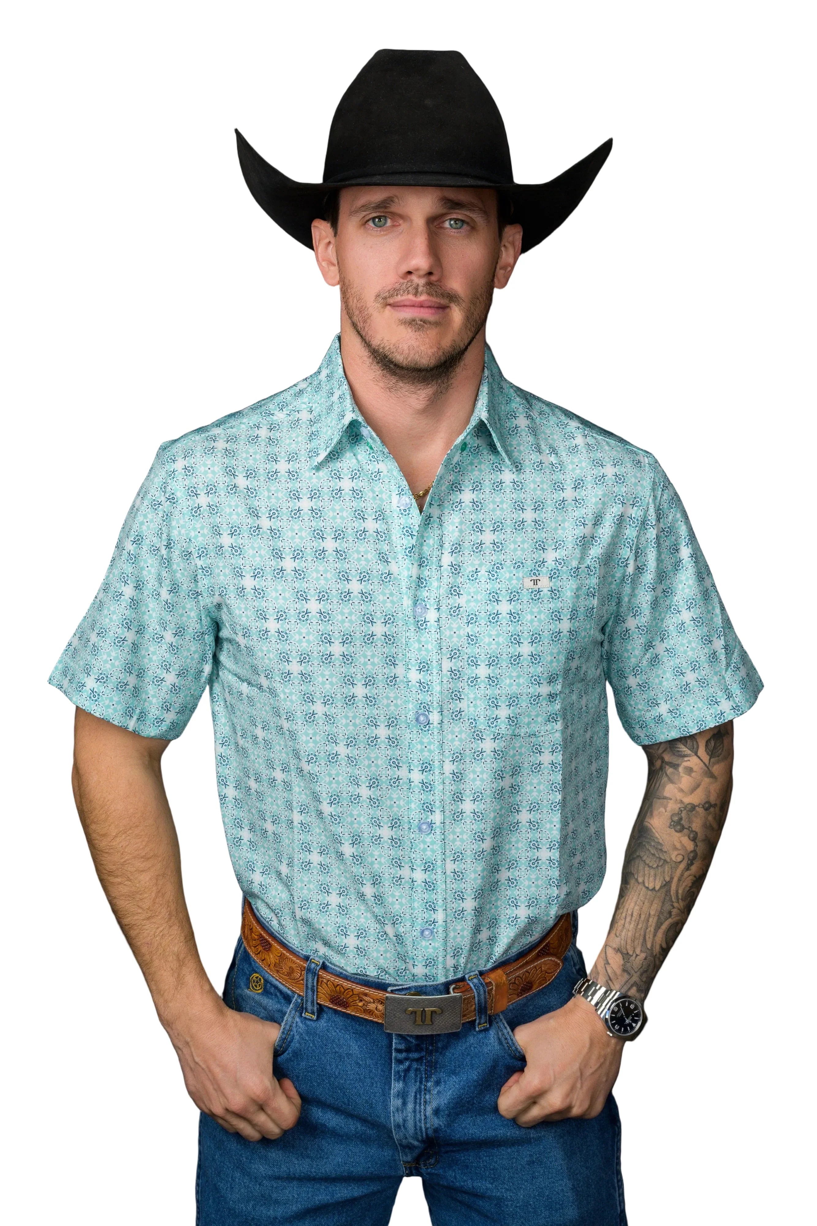 Ferrell "Wesley" Short Sleeve Men's Pearl Snap Shirt
