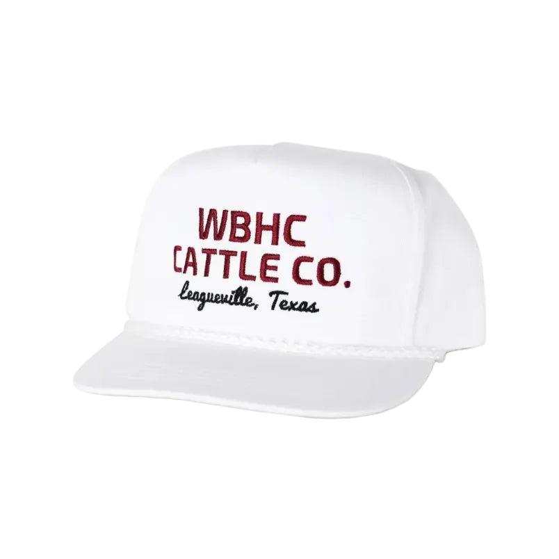 Whiskey Bent White Cattleman Rope Cap