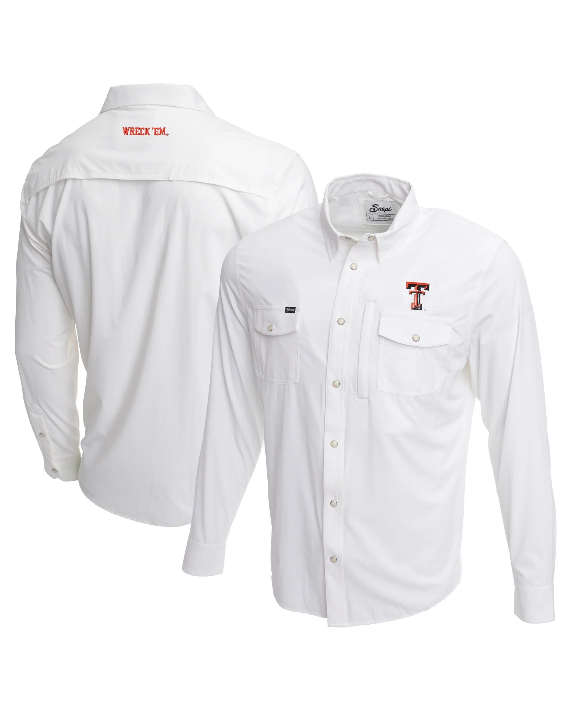 "Snaps" TTU Men's Long Sleeve Pearl Snap Shirt