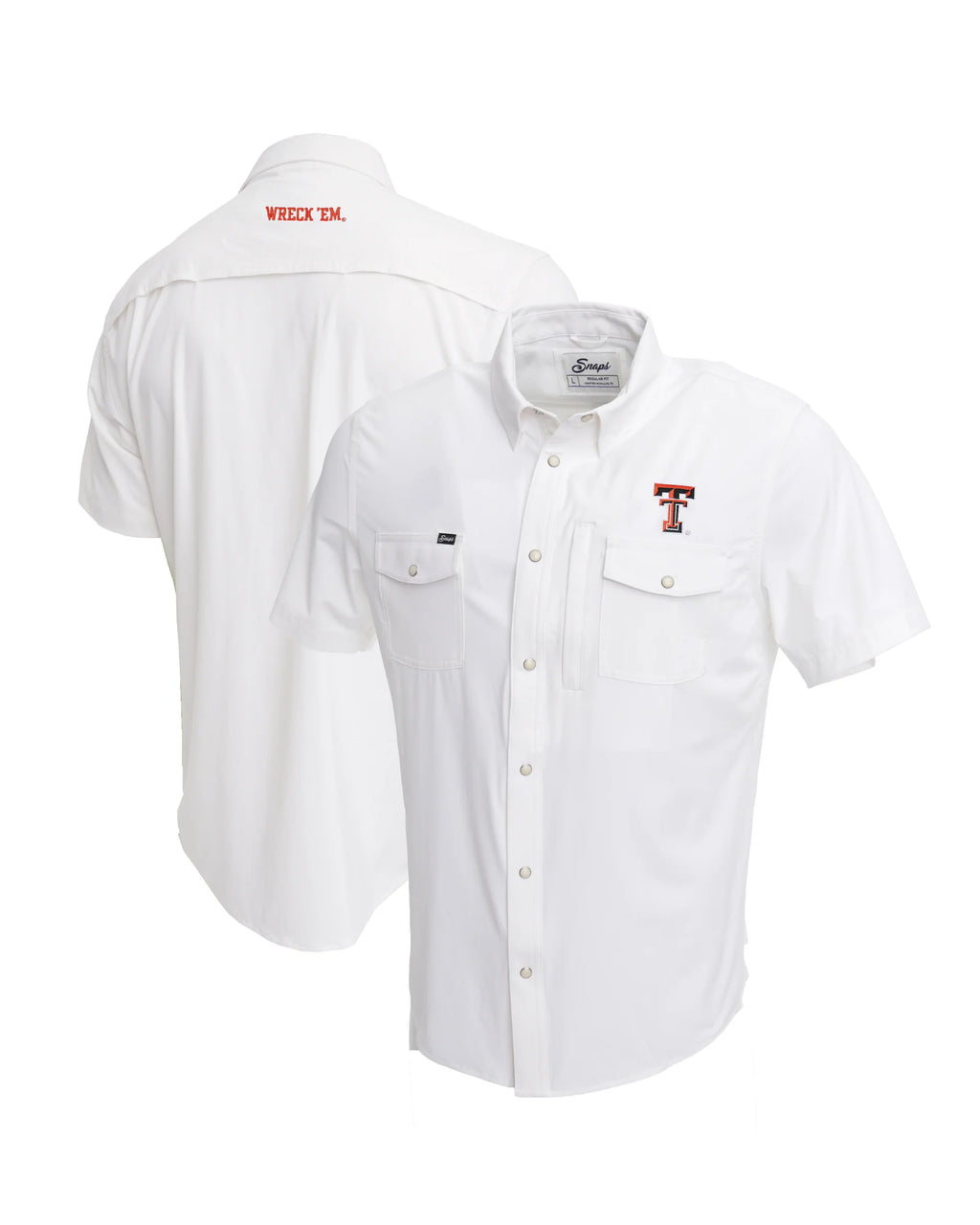 "Snaps" TTU Men's Short Sleeve Pearl Snap Shirt
