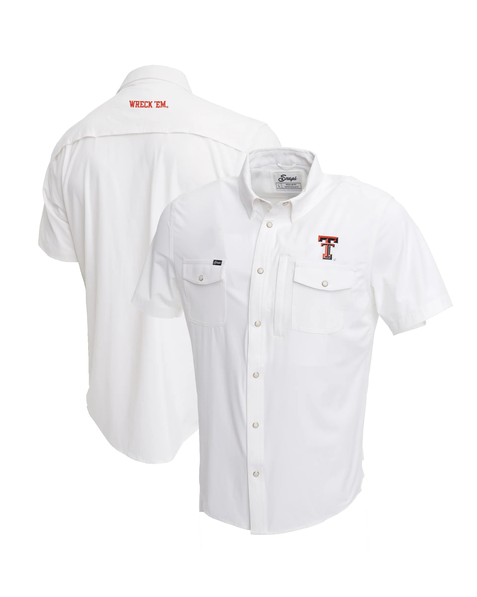 "Snaps" TTU Men's Short Sleeve Pearl Snap Shirt