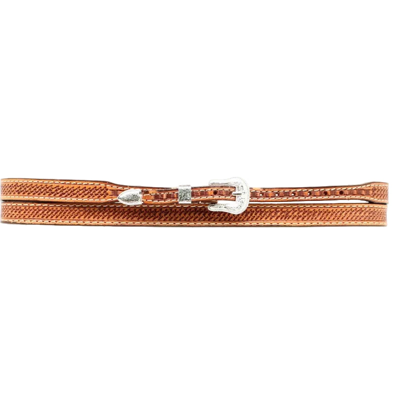 Belted Basketweave Leather Hatband